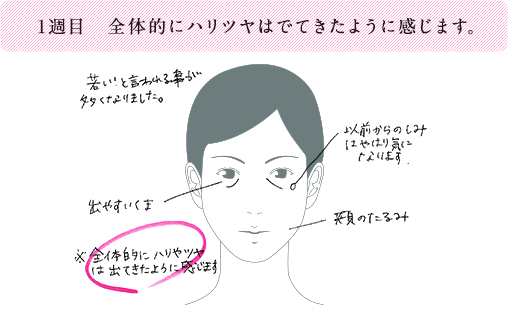 1週目 全体的にハリツヤはでてきたように感じます。